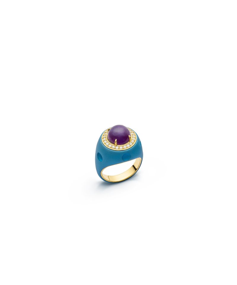 Radiance Nocturnal Blue Pavé Amethyst Ring