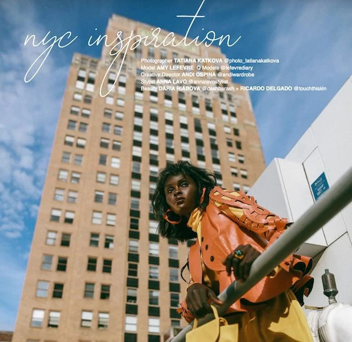 Varela NYC fashion shoot with Monica Varela showcasing urban style.