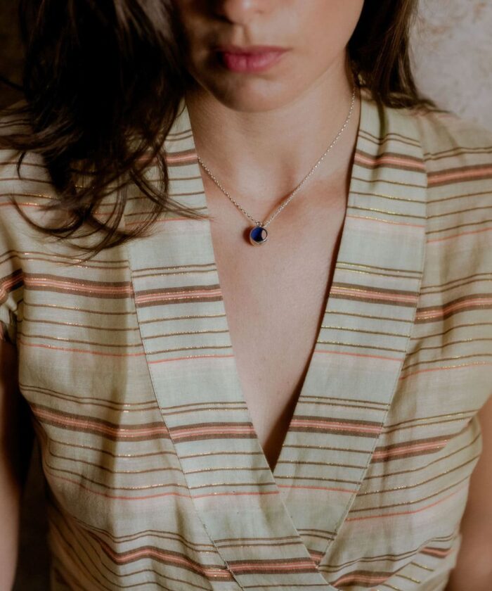 Monica Varela small pendant necklace features a sleek, modern design, perfect for stylish women.