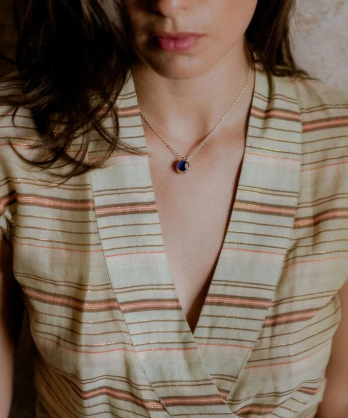 Monica Varela small pendant necklace features a sleek, modern design, perfect for stylish women.