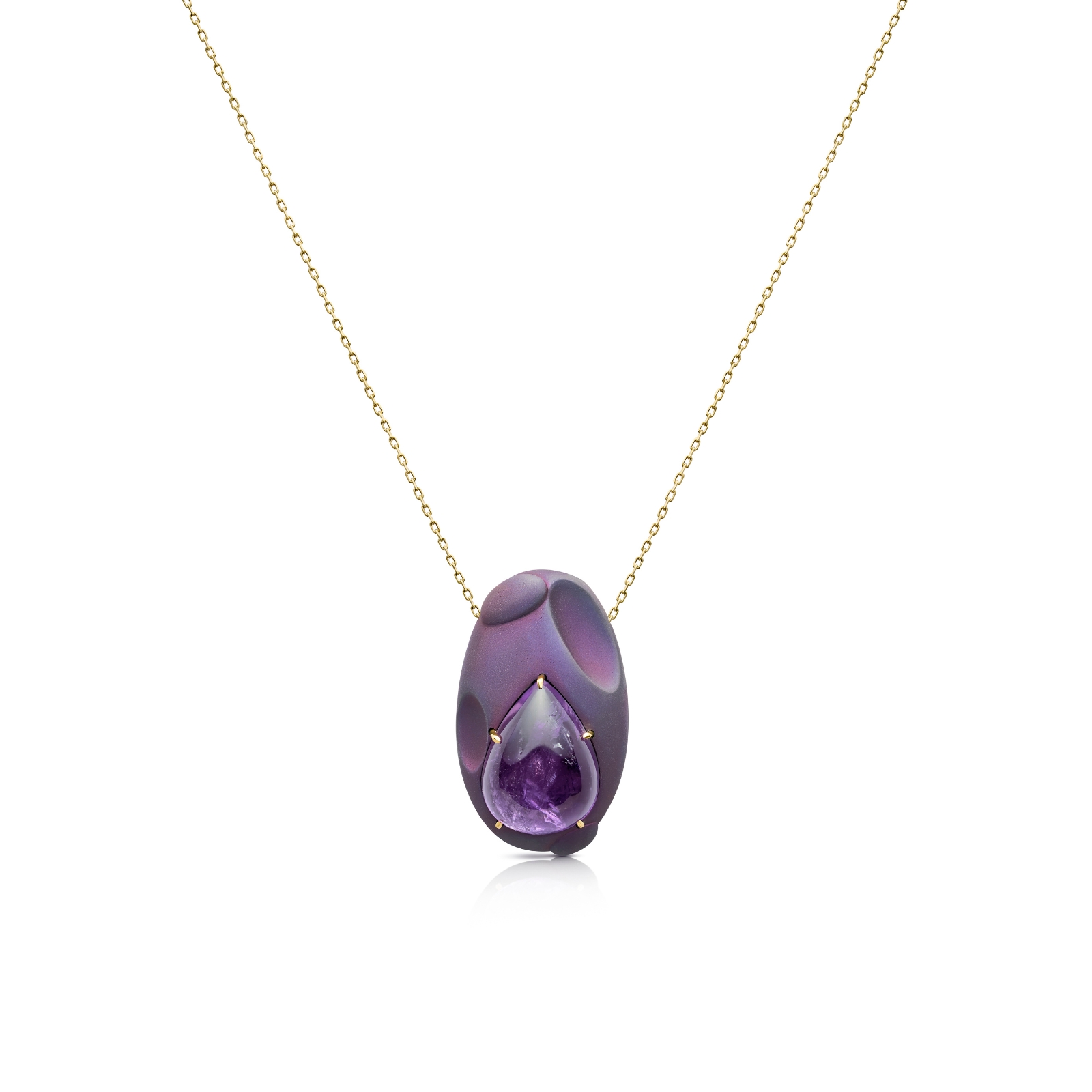 COTTG44126 Stellar Elongated Cosmic Purple Amethyst Necklace - Image 1