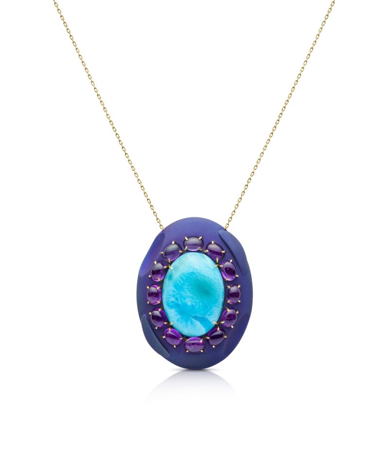 Radiance Biolume Cosmic Purple Larimar & Amethyst Necklace
