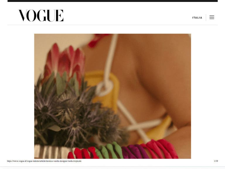 Monica Varela model featured in Vogue Italia showcasing high fashion and beauty.