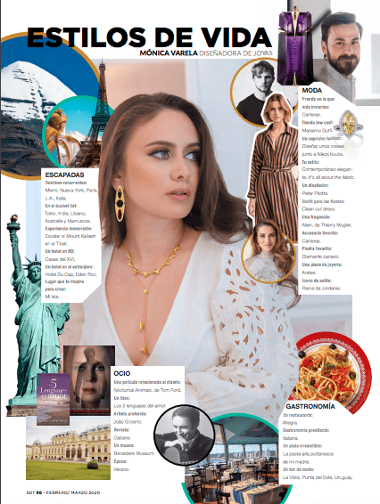 Stylish model showcasing jewelry and fashion trends, emphasizing her design work and modern lifestyle.