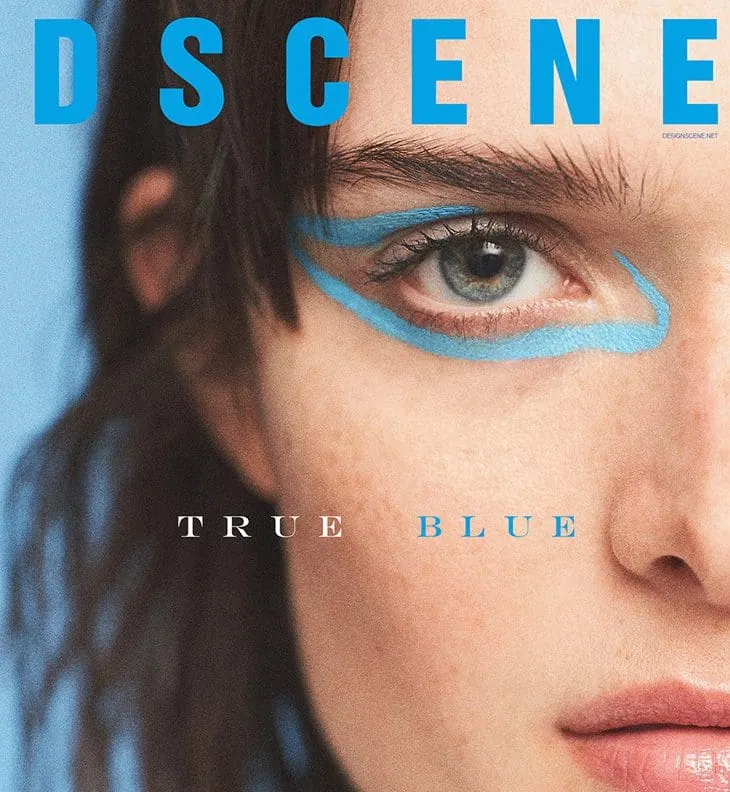 Close-up of Monica Varela showcasing her striking blue eye with artistic makeup.