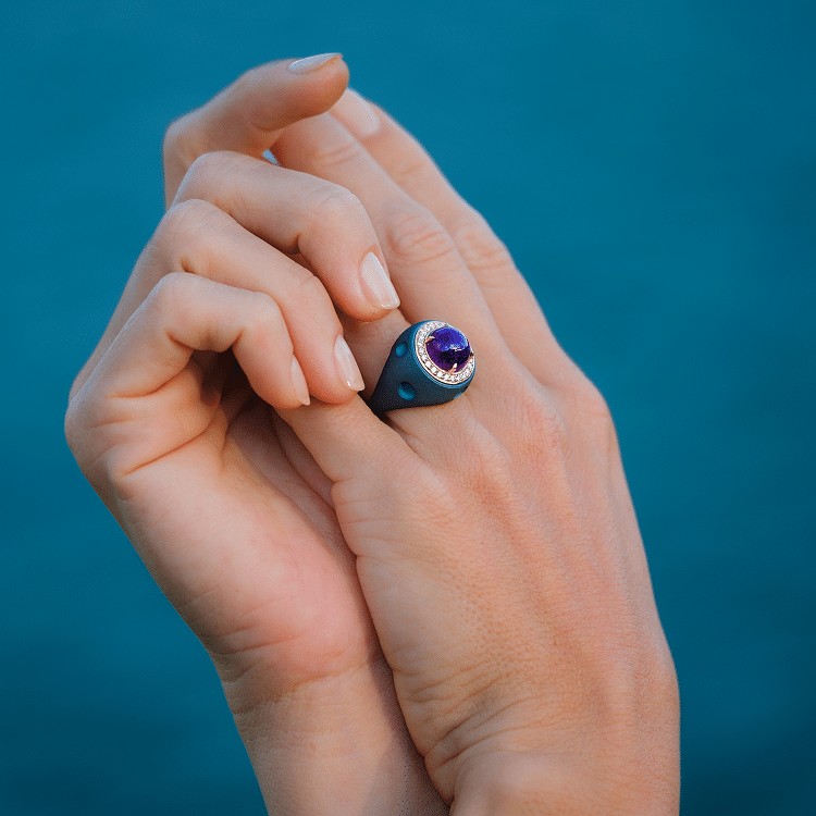 A finished bespoke M&oacute;nica Varela ring