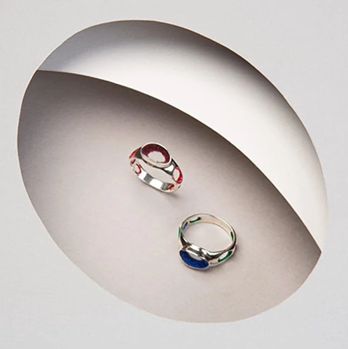 Colorful enamel rings for stylish accessories and jewelry collection.