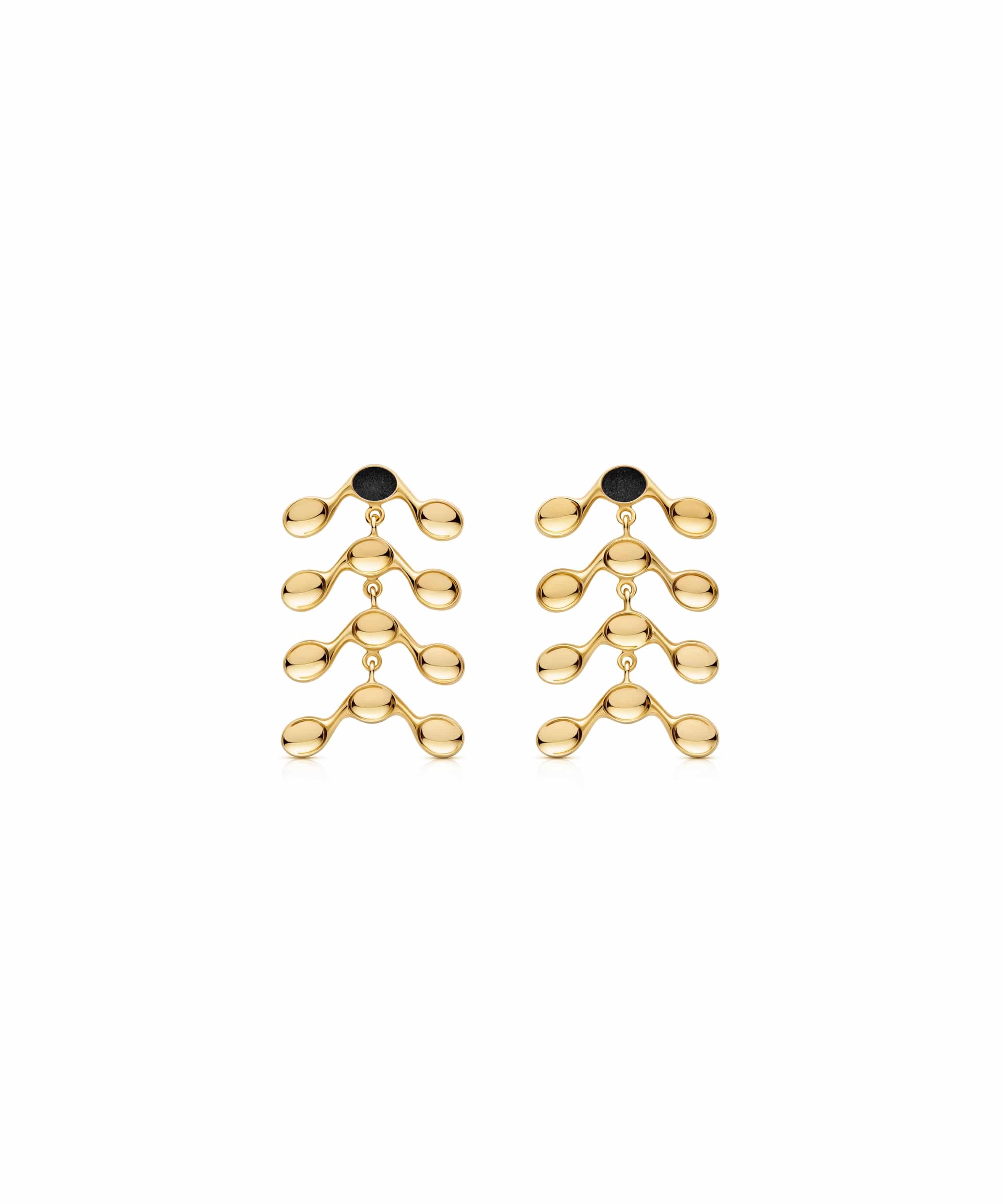 MVBEU-A5-GTB-Beuo-Venule-Earrings-Gold-Throne-Black Venule Earrings - Image 1