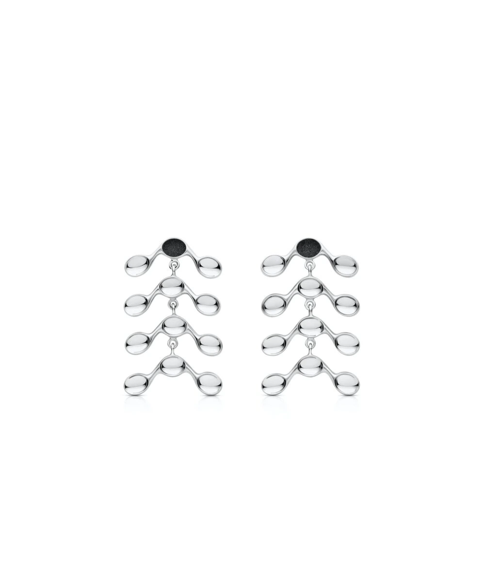 Elegant silver Venule earrings with cascading drop design, perfect for stylish accessories.