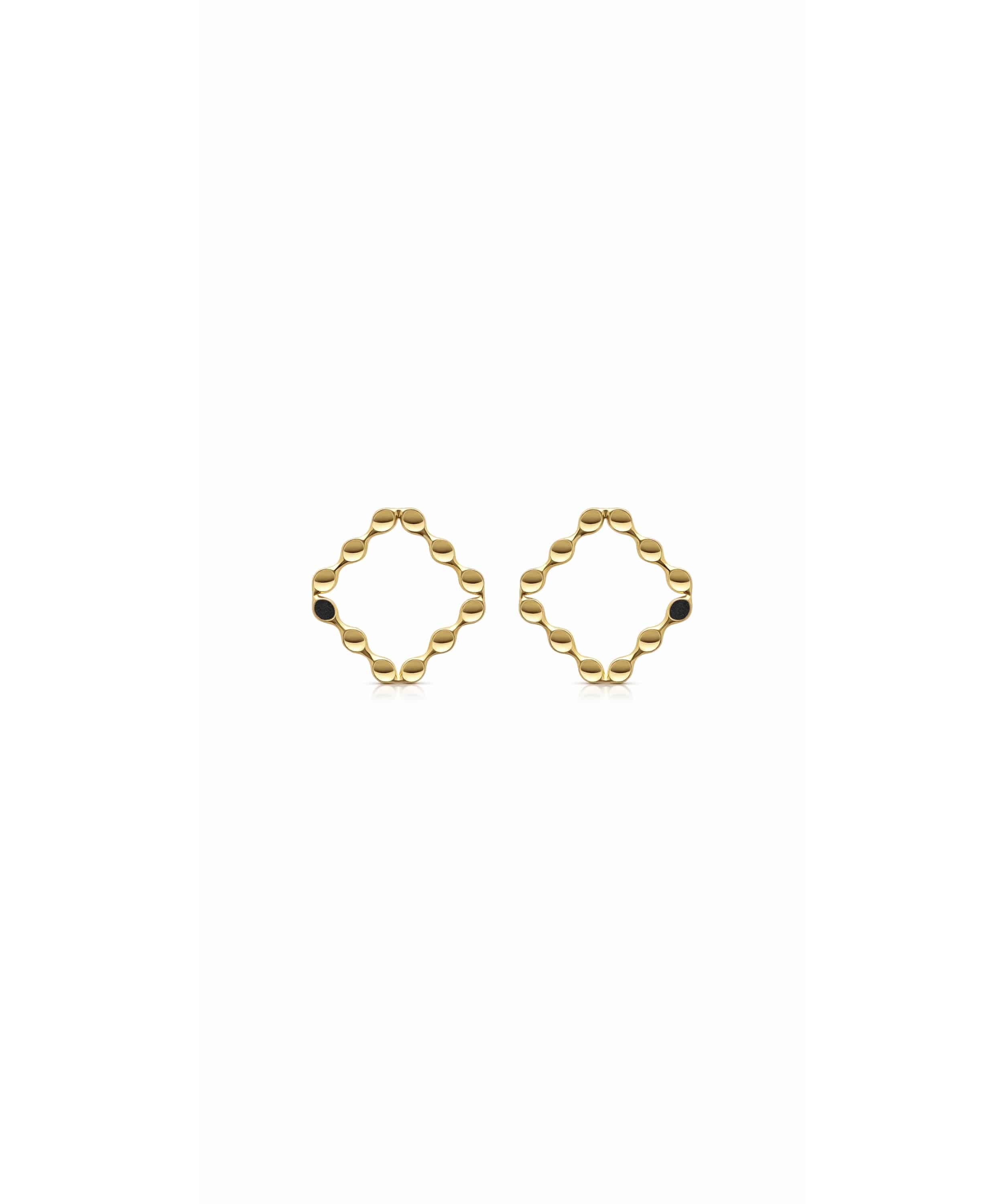 MVBEU-A7-GTB-Beuo-Margin-Uno-Earrings-Gold-Throne-Black Beuo Margin Uno Earrings - Image 1