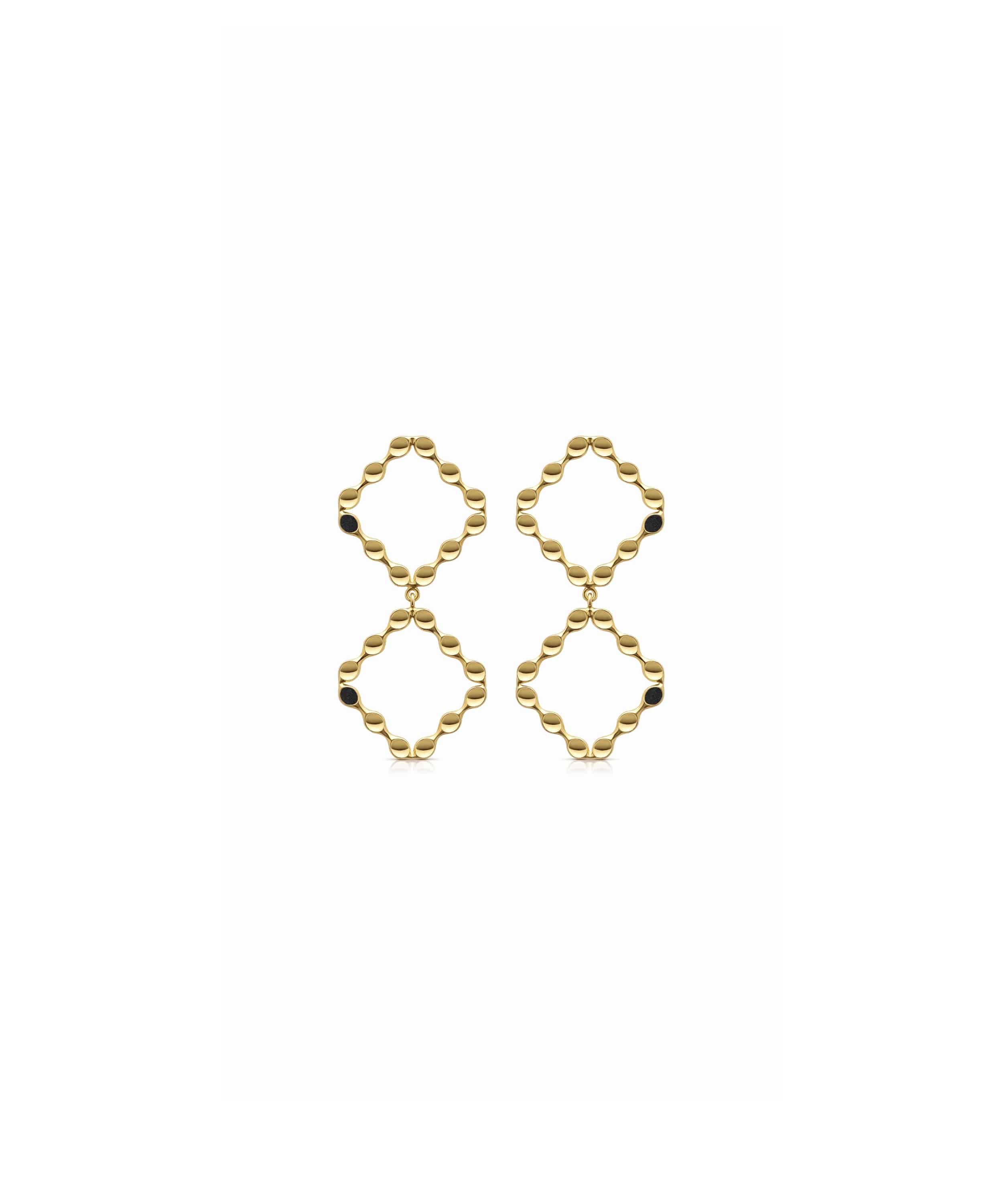 MVBEU-A8-GTB-Beuo-Mini-Mirror-Earrings-Gold-Throne-Black Beuo Mini Mirror Earrings - Image 1