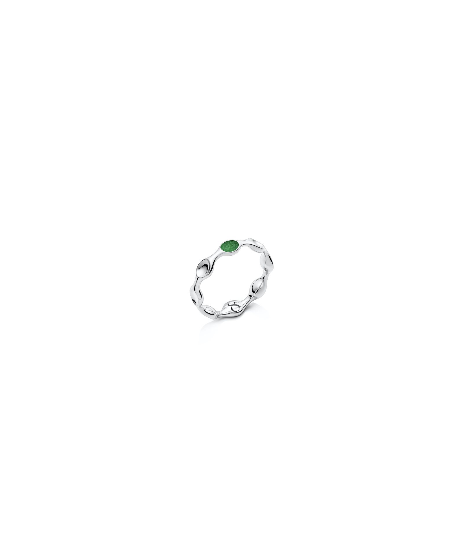 Elegant Silver Green Stone Ring Delicate silver ring with a green gemstone, perfect for stylish accessorizing and special occasions.