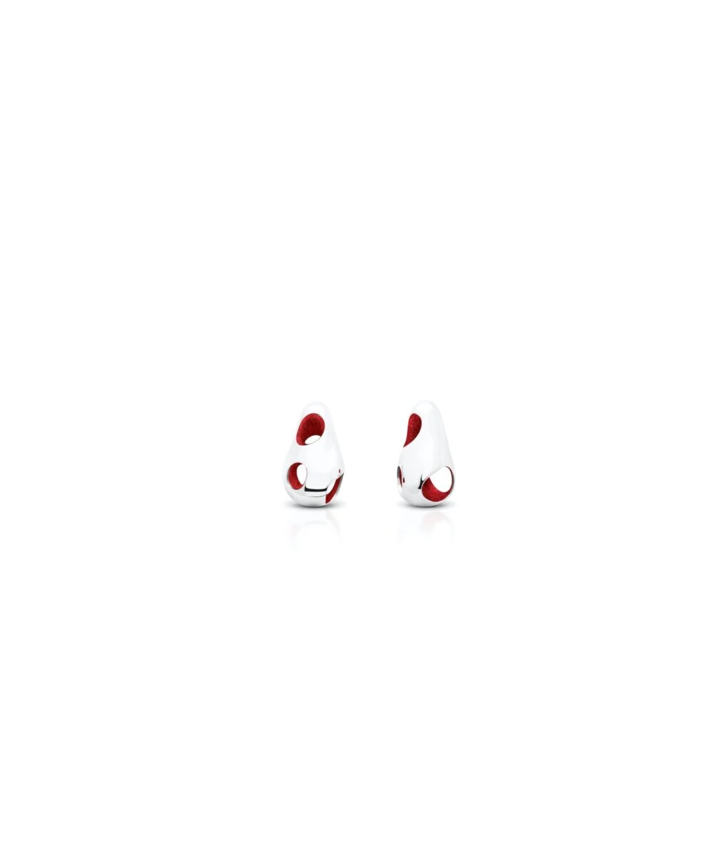 Sterling silver and red enamel jewelry earrings with modern design. Perfect for stylish accessories.