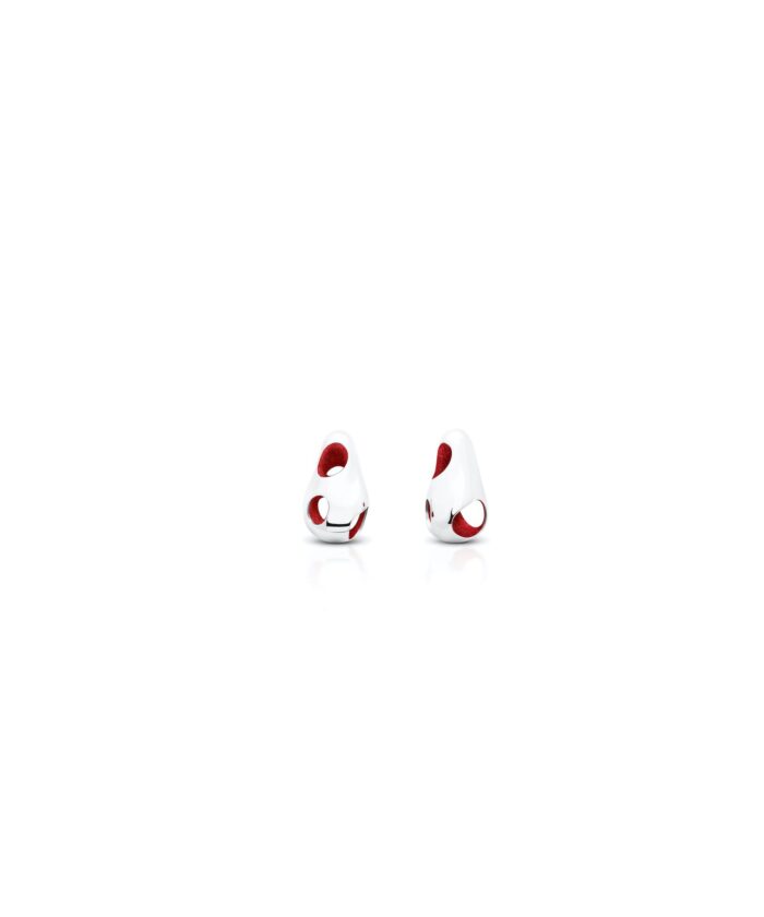 Sterling silver and red enamel jewelry earrings with modern design. Perfect for stylish accessories.