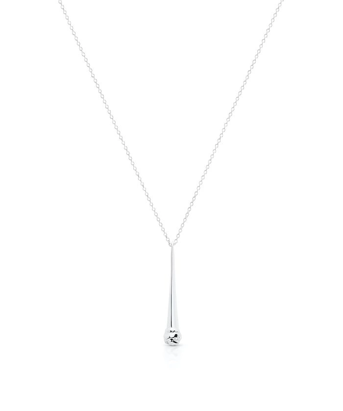 Elegant drop necklace with a sleek chain and teardrop pendant, perfect for stylish accessories.