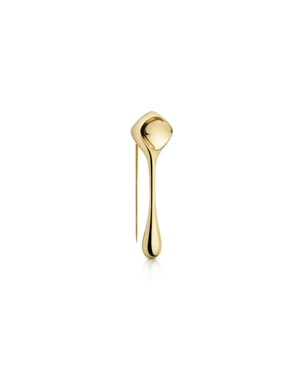 Luxurious gold jewelry pin with modern design, perfect for elegant accessories and fashion styling.