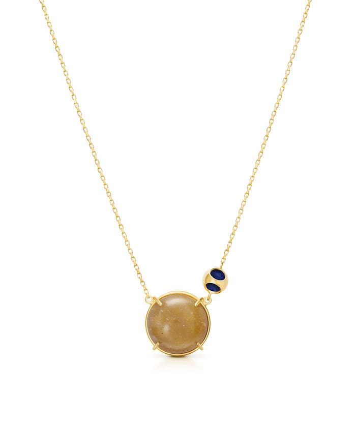 Elegant moonstone jewelry with 14k gold chain, stylish design, perfect for special occasions.