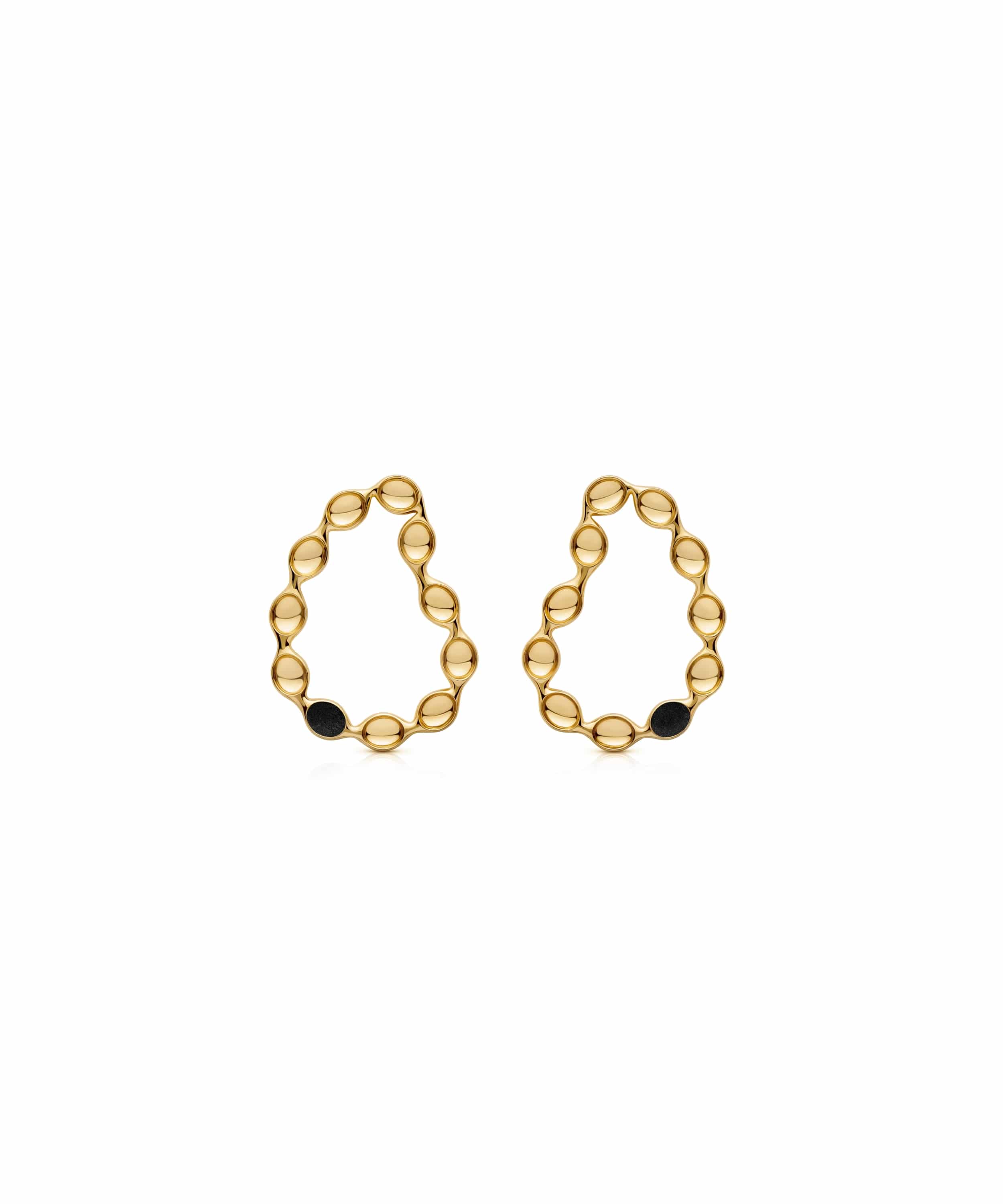 MVIZE-A1-GTB-Beuo-Whimsical-Earrings-Gold-Throne-Black Whimsical Earrings - Image 1