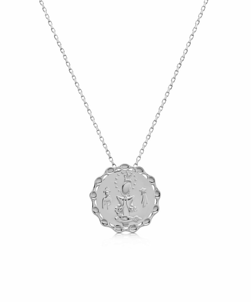 Medalla de La Altagracia Pendant in 925 sterling silver with platinum plating