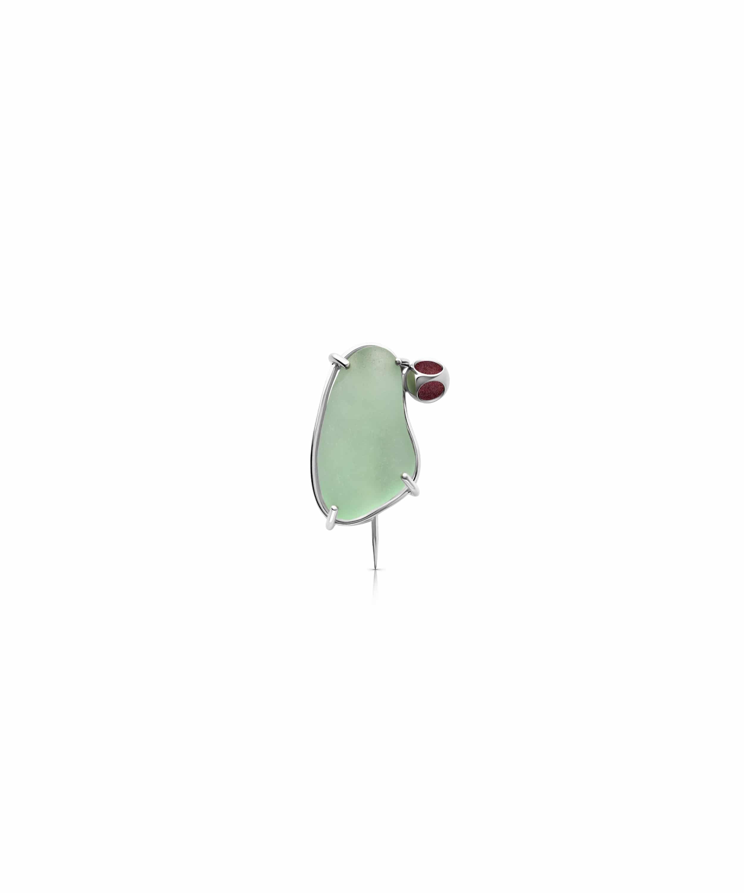 MVSG-G1-SBB-Rise Seaglass Pin-Silver Blazzing Burgundy Rise Seaglass Pin - Image 1