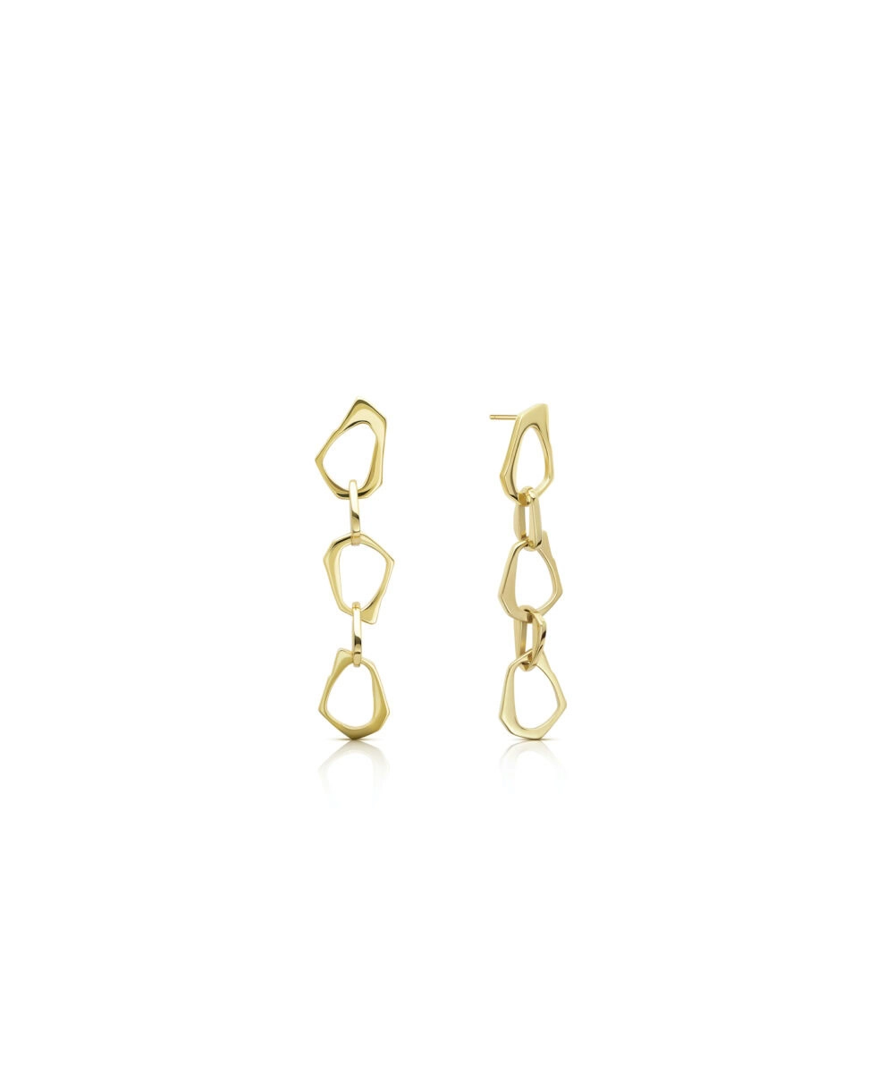 Gold chain link earrings perfect for stylish tribute jewelry collections.
