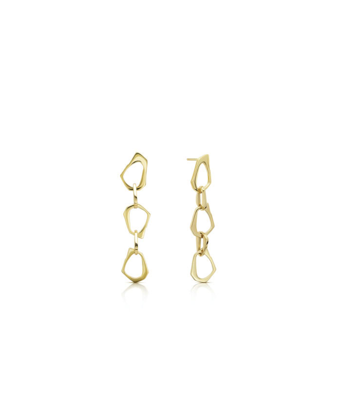 Gold chain link earrings perfect for stylish tribute jewelry collections.