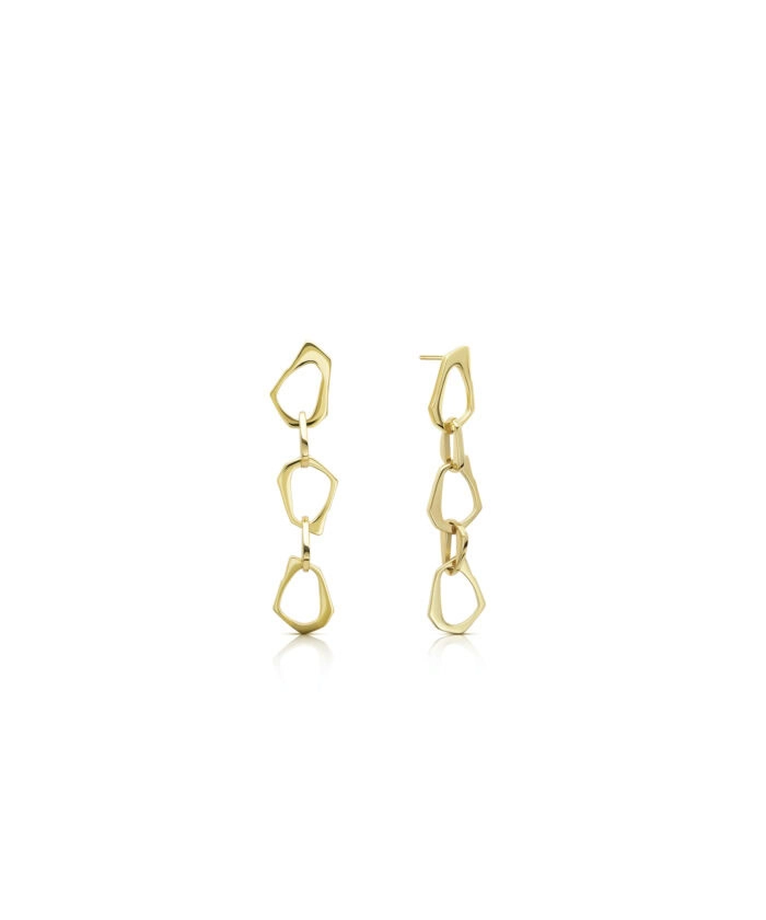 Gold chain link earrings perfect for stylish tribute jewelry collections.