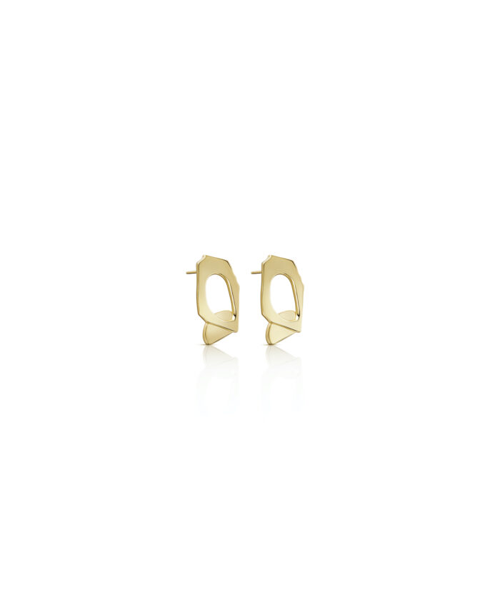 Stylish gold geometric earrings for modern fashion and statement accessories.