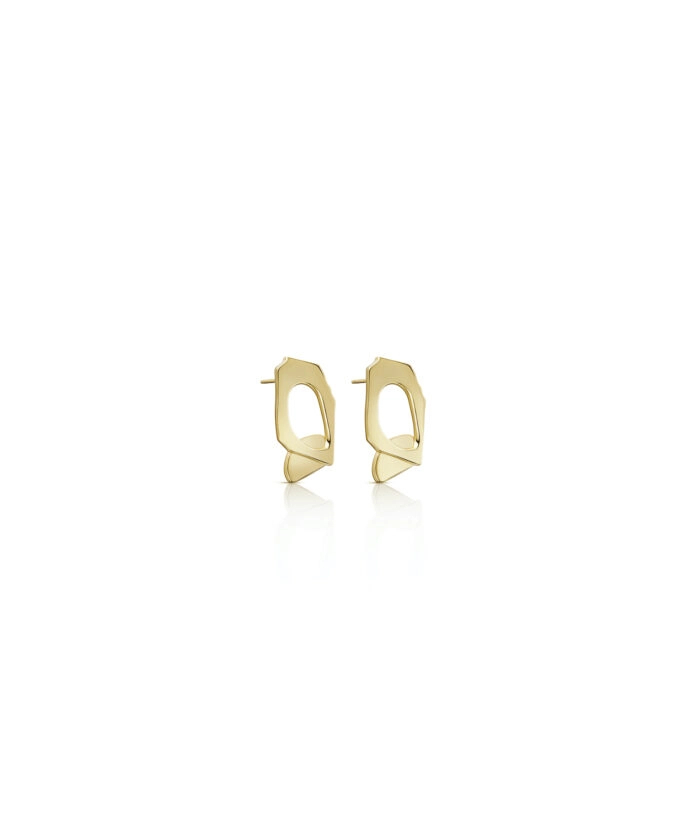 Stylish gold geometric earrings for modern fashion and statement accessories.