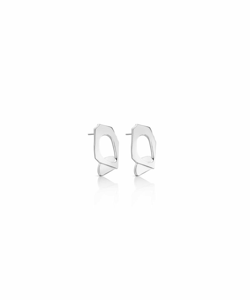 Union Stud Earrings in 925 sterling silver with platinum plating