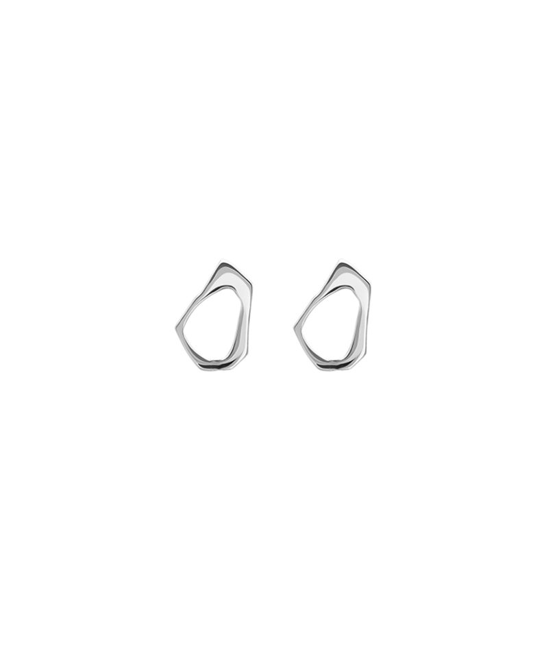 Union Midi Stud Earrings in 925 sterling silver with platinum plating