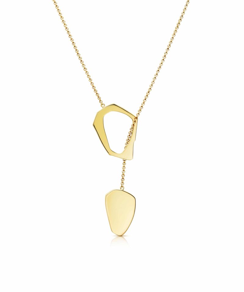 Union Lariat Necklace in 925 sterling silver with 18k gold plating