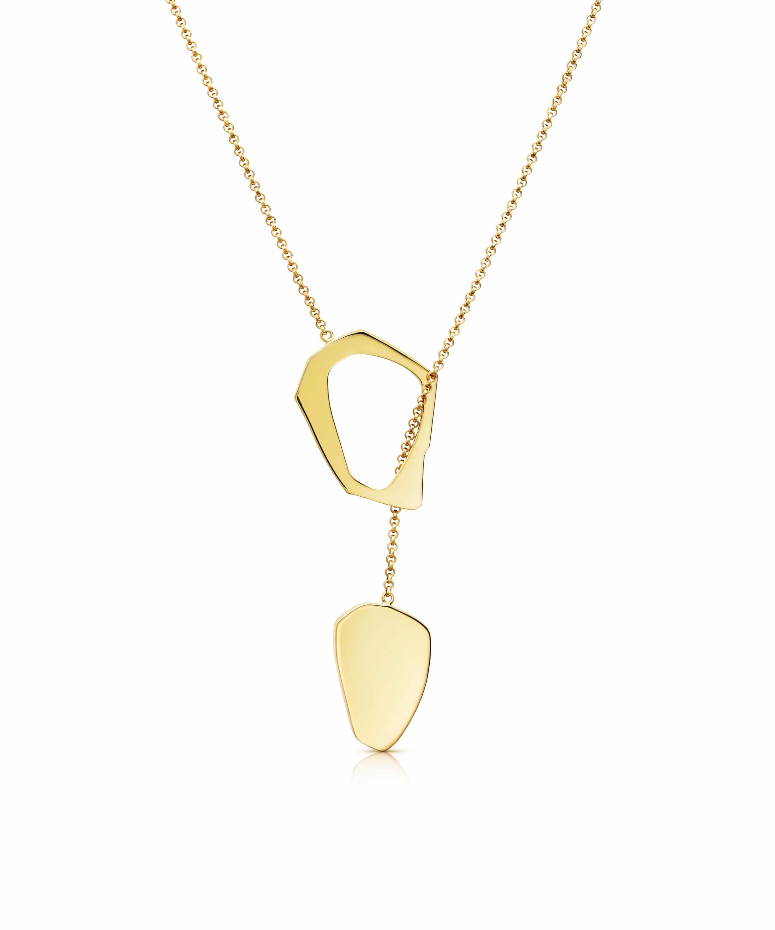 MVxFV-B1-G-Forma-y-Vacio-Union-Lariat-Necklace-Gold Union Lariat Necklace Gold - Image 1