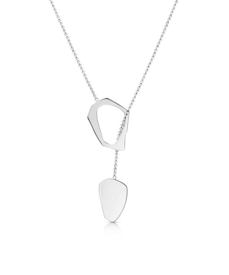 Union Lariat Necklace in 925 sterling silver with platinum plating