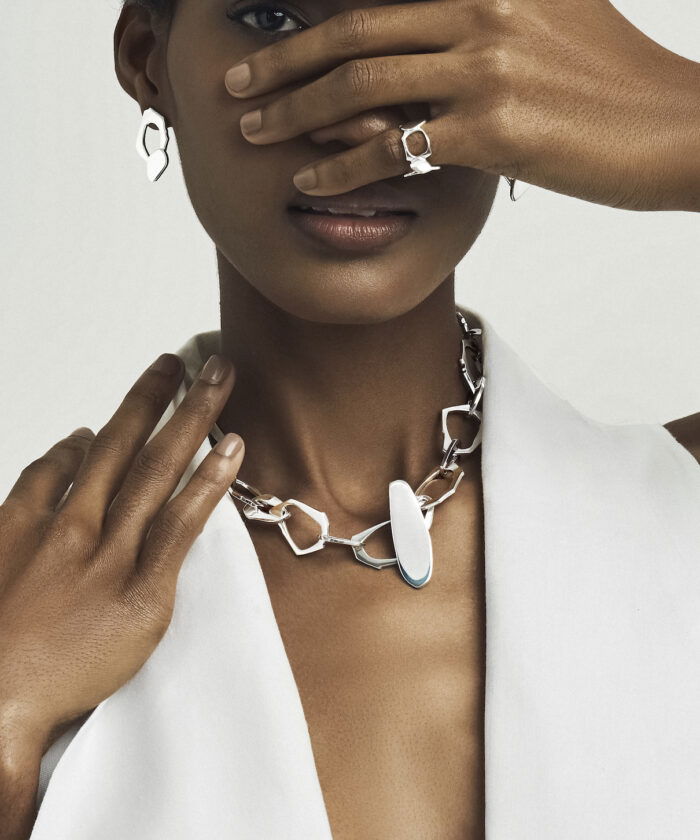 Elegant silver pendant necklace with chunky chain, perfect for tribute jewelry and fashionable accessories.