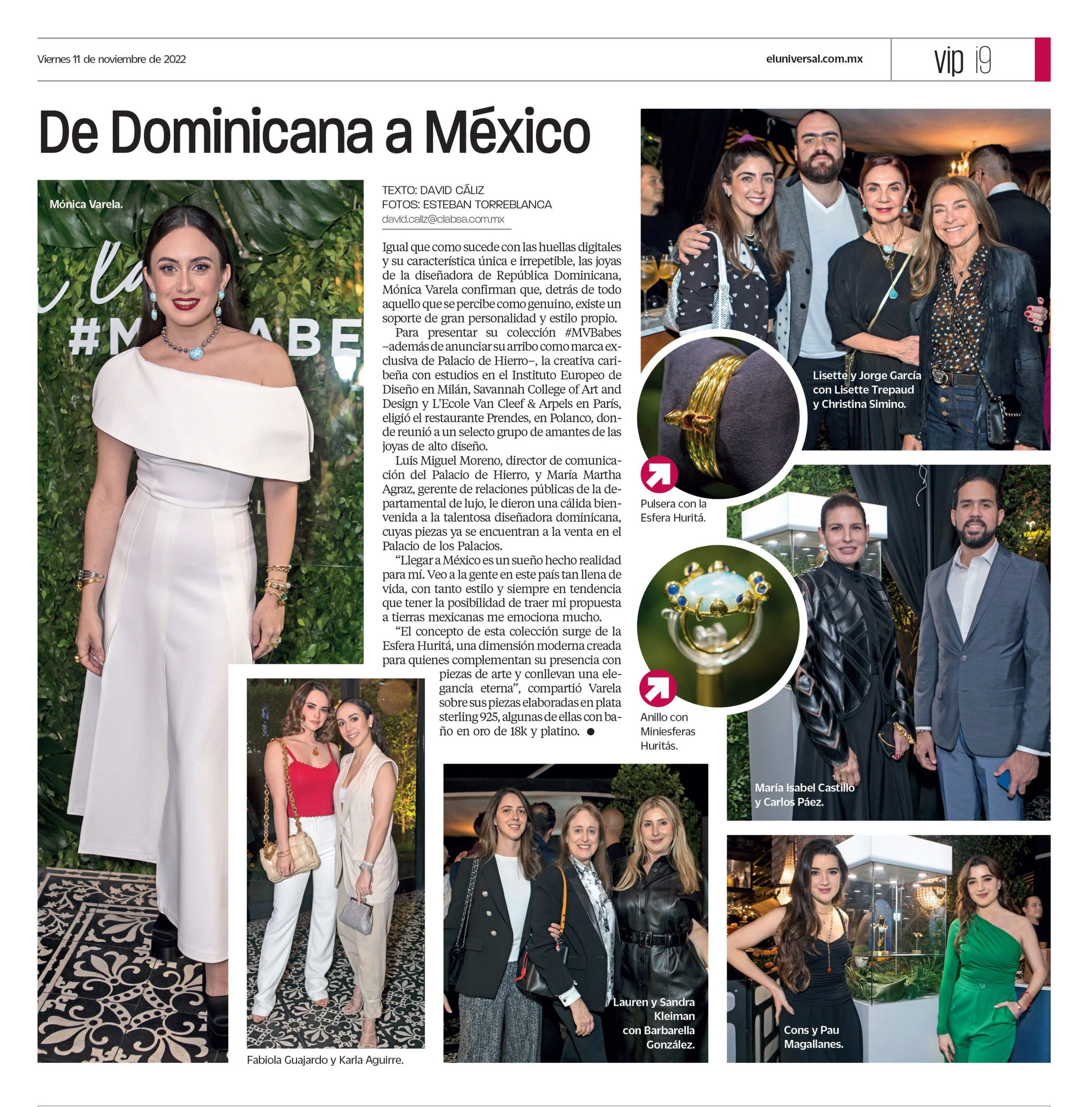 Close-up of Monica Varela showcasing a stylish gold ring and jewelry.