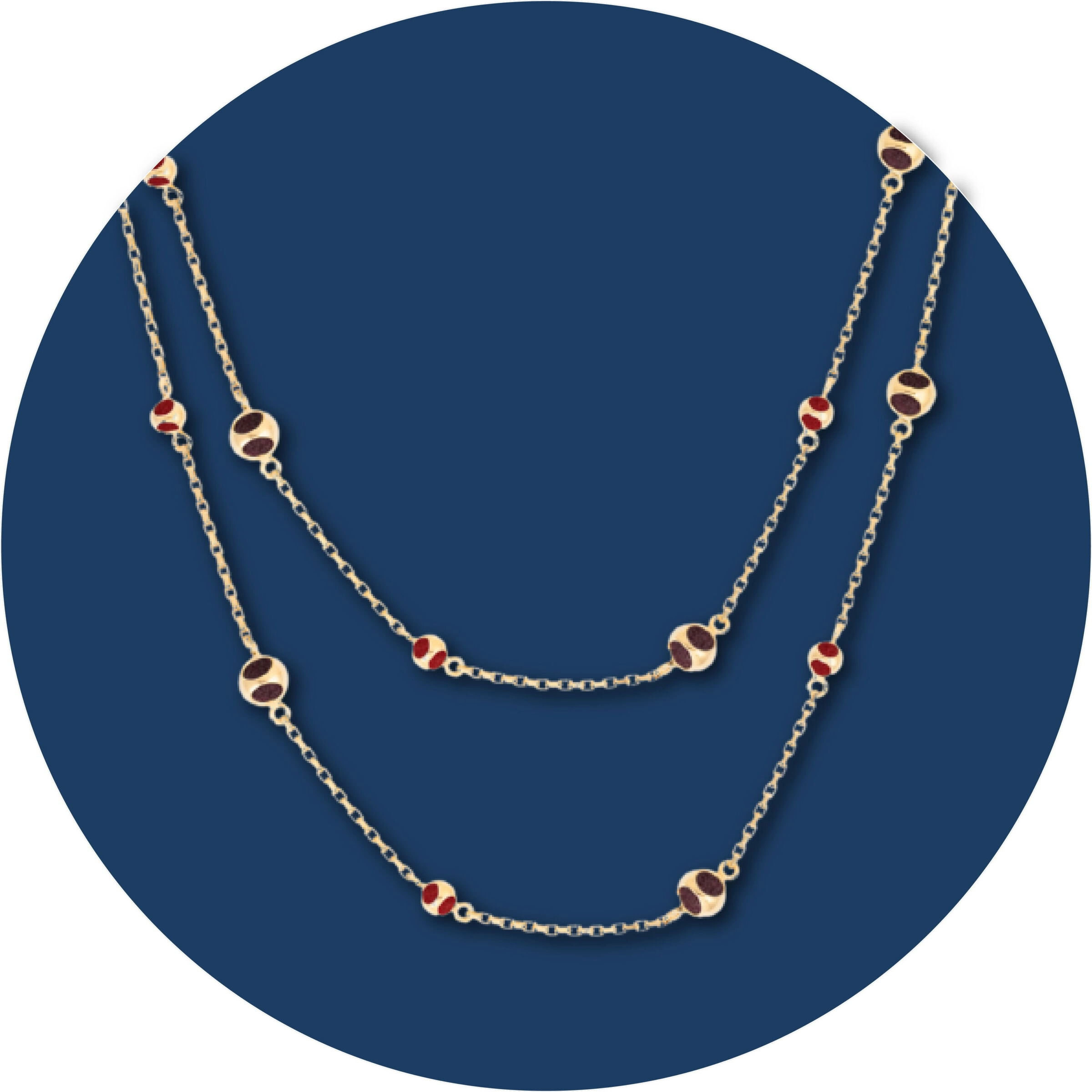 Stylish chain necklace with Valentine's themed beads, perfect for romantic gift giving.