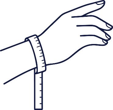 Illustration of measuring a wrist with a tape measure