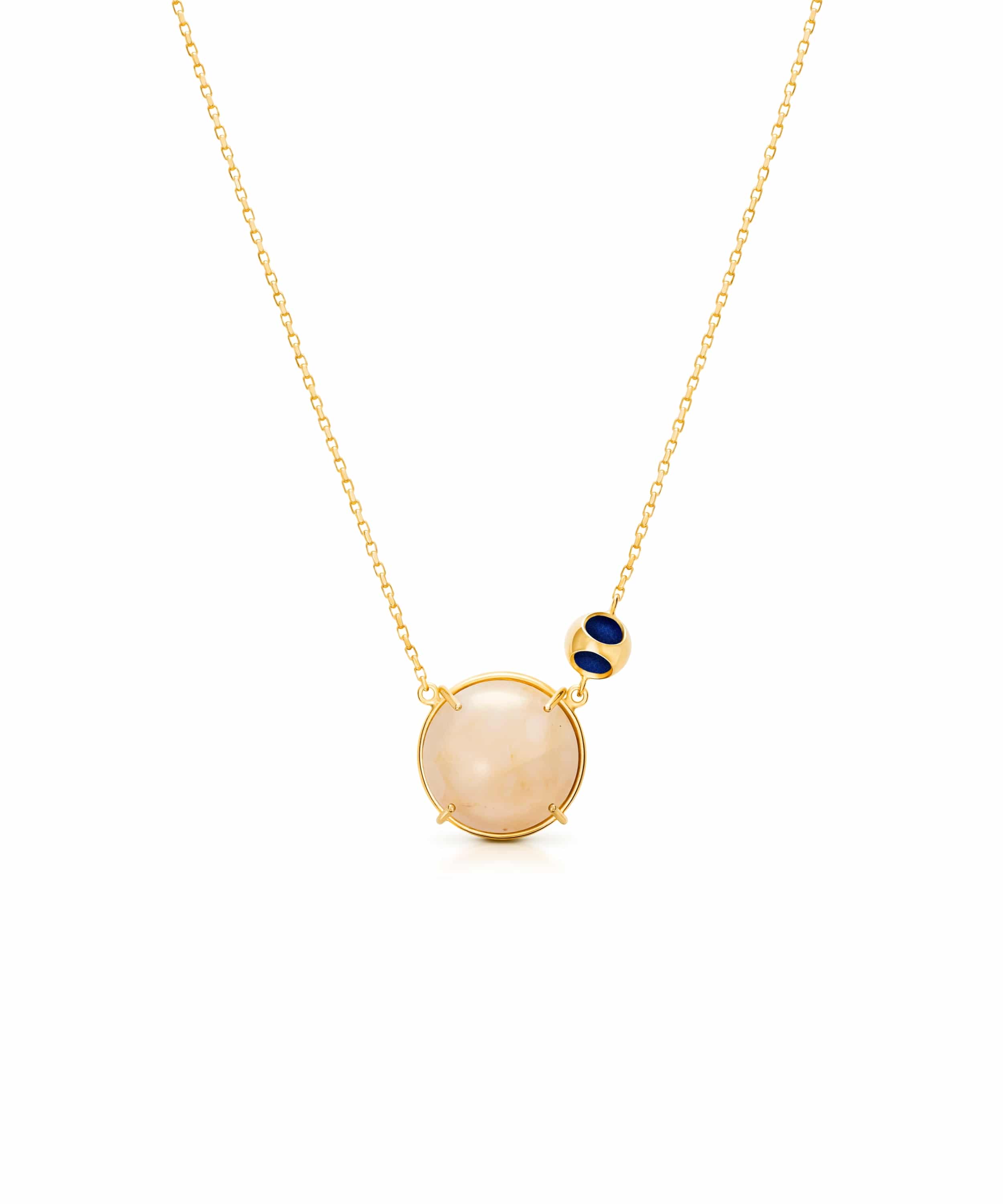 monica-varela-minute-capsule-minute-moonstone-pendant-18k-micron-plating-electric-blue-front Minute Moonstone Pendant - Image 1