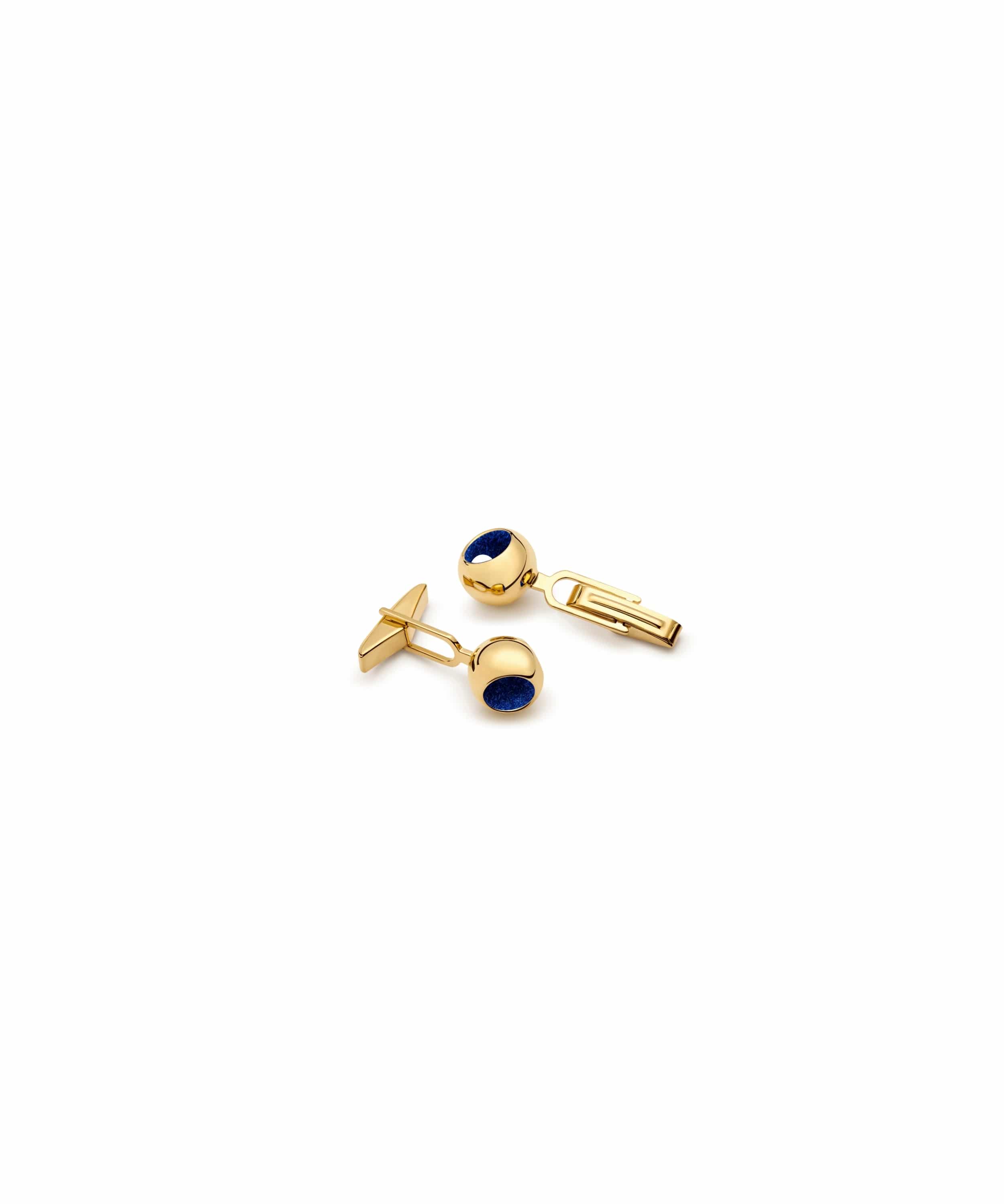 monica-varela-minute-capsule-petite-cufflinks-18k-micron-plating-electric-blue-front Petite Cufflink - Image 1