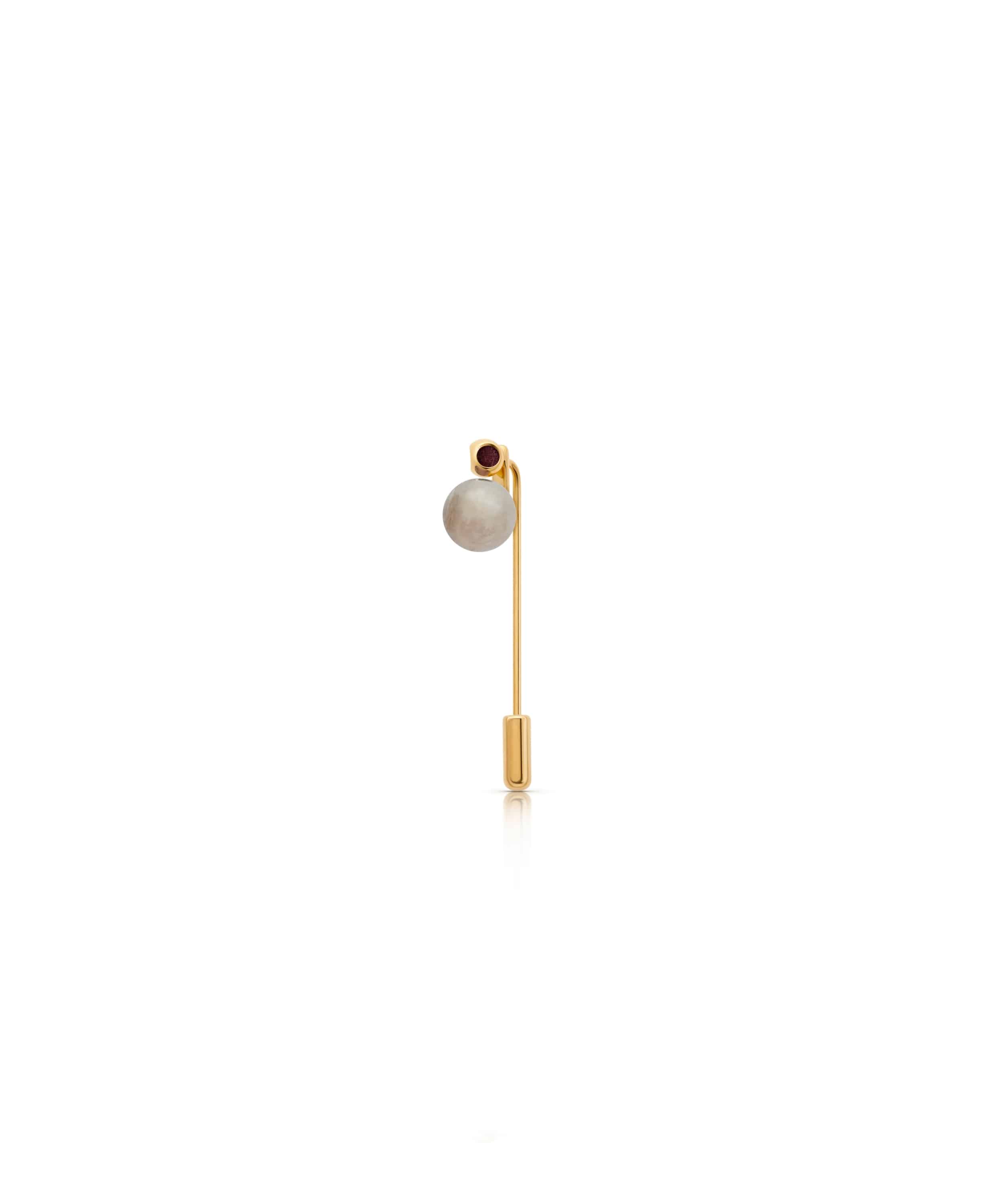 monica-varela-minute-capsule-teeny-moonstone-pin-18k-micron-plating-blazzing-burgundy-front Teeny Moonstone Pin - Image 1