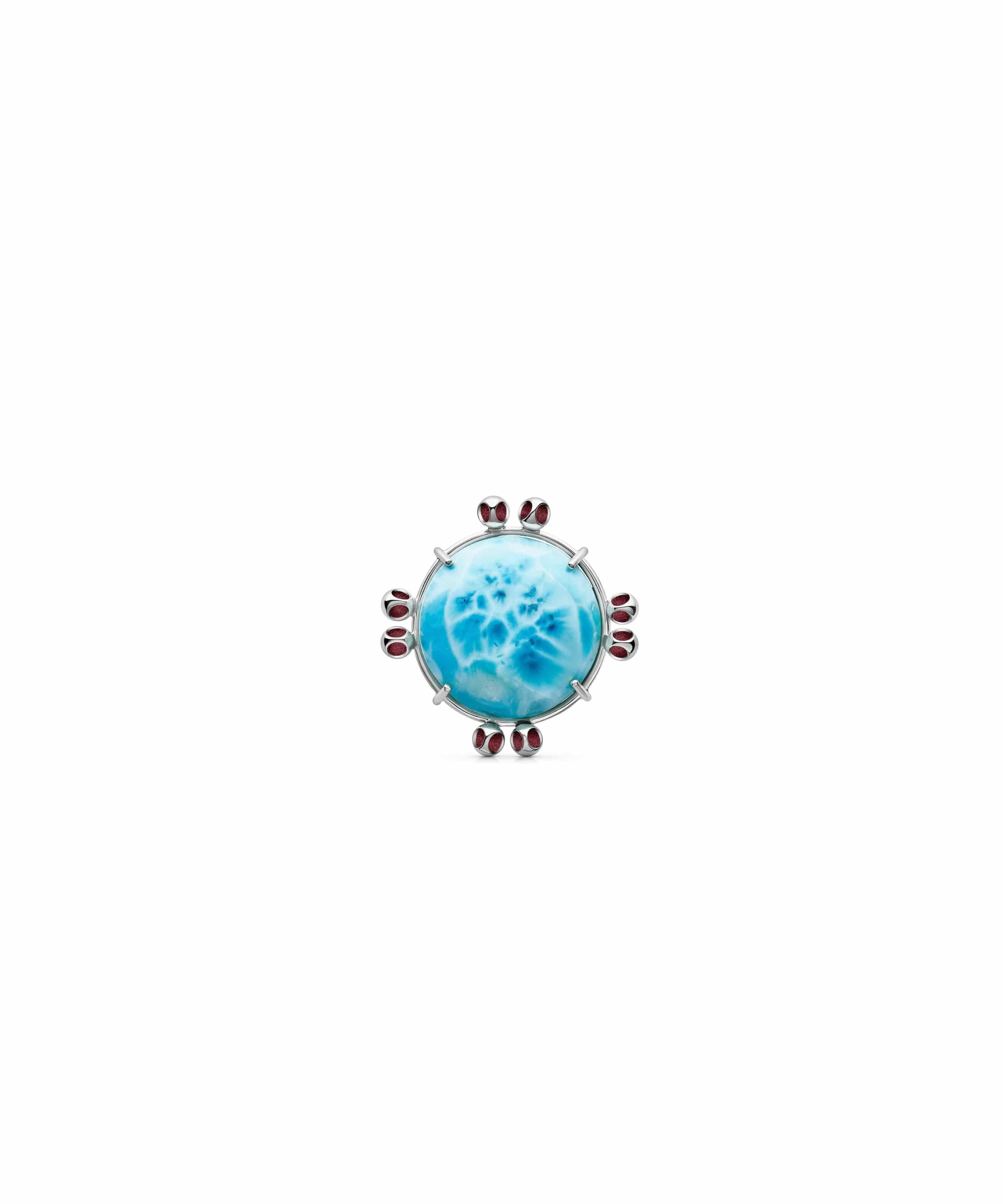 monica-varela-saria-teeny-larimar-pin-platinum-micron-plating-blazzing-burgundy-front Saria Teeny Larimar Pin - Imagen 1