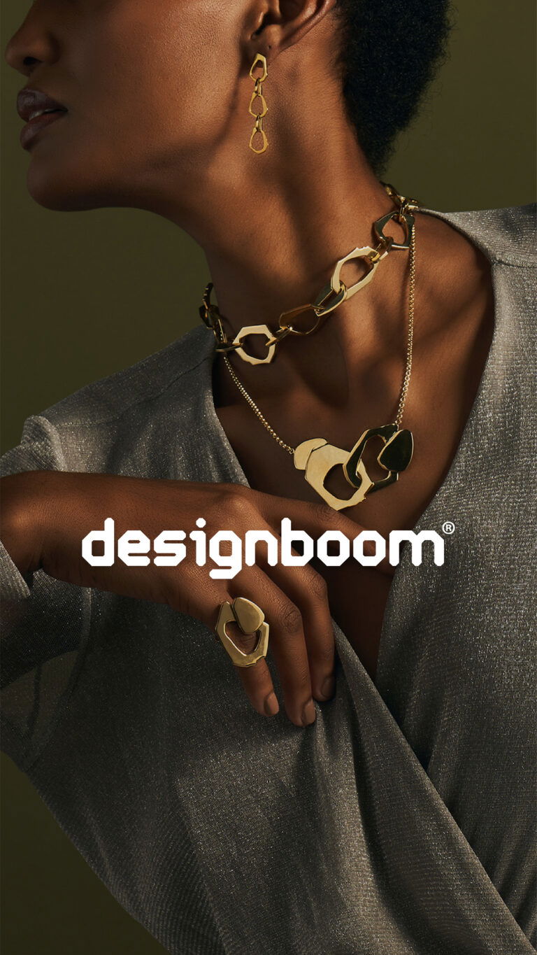 Stylish gold jewelry showcased with contemporary designs, including necklaces, earrings, and rings for modern fashion lovers.